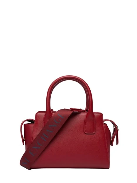 SHOPPING BAG COMPATTA EFFETTO SAFFIANO CON TRACOLLA DONNA ROSSA
