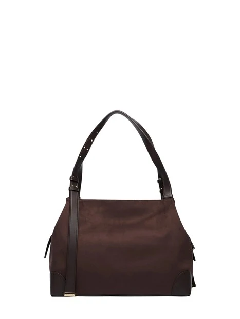 BORSA SHOPPING IN TESSUTO DONNA MARRONE
