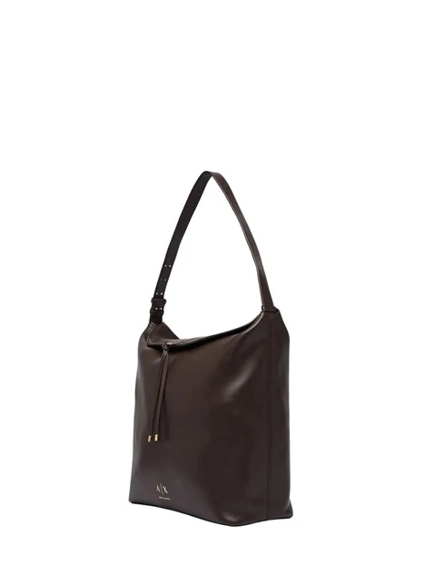 BORSA A SPALLA HOBO IN ECOPELLE DONNA MARRONE