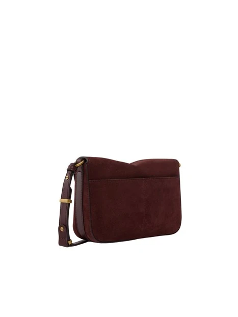 BORSA A TRACOLLA IN CAMOSCIO CON PATTA DONNA BORDEAUX