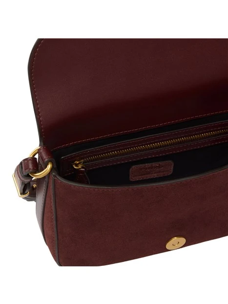 BORSA A TRACOLLA IN CAMOSCIO CON PATTA DONNA BORDEAUX
