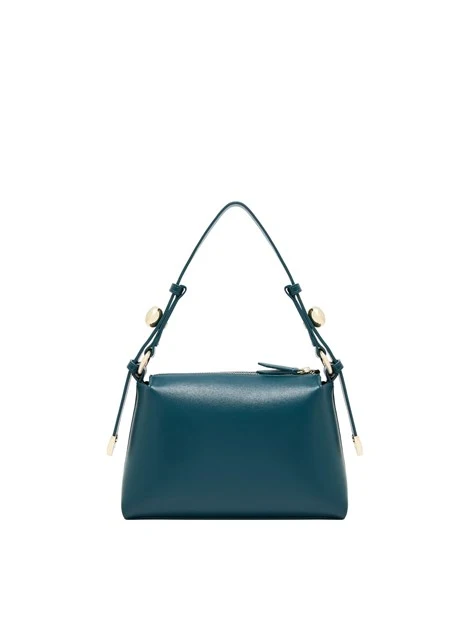 BORSA A SPALLA EFFETTO PELLE E TRACOLLA REGOLABILE DONNA VERDE