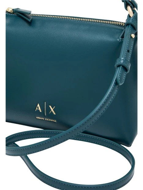 BORSA A SPALLA EFFETTO PELLE E TRACOLLA REGOLABILE DONNA VERDE