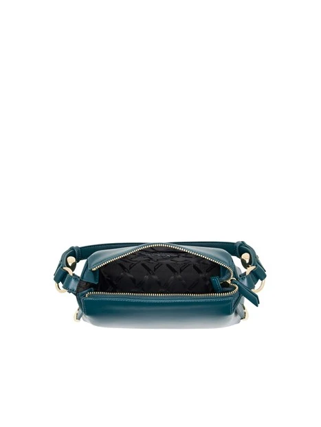 BORSA A SPALLA EFFETTO PELLE E TRACOLLA REGOLABILE DONNA VERDE