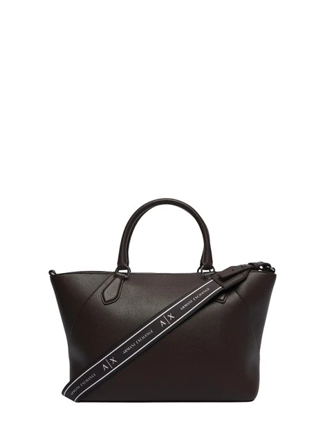BORSA SHOPPING CON CHARM E TRACOLLA RIMOVIBILE DONNA MARRONE