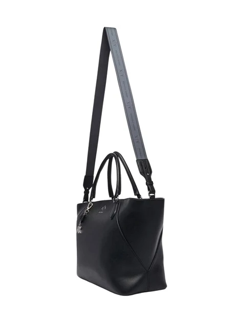 BORSA SHOPPING CON CHARM DONNA NERO