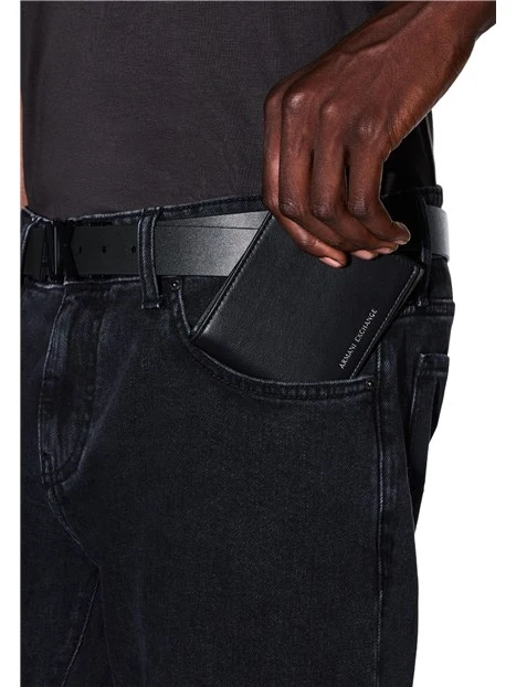 PORTAFOGLIO BIFOLD CON PORTA CARTE UOMO NERO