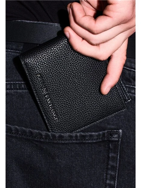 PORTAFOGLIO BIFOLD PORTA CARTE UOMO NERO