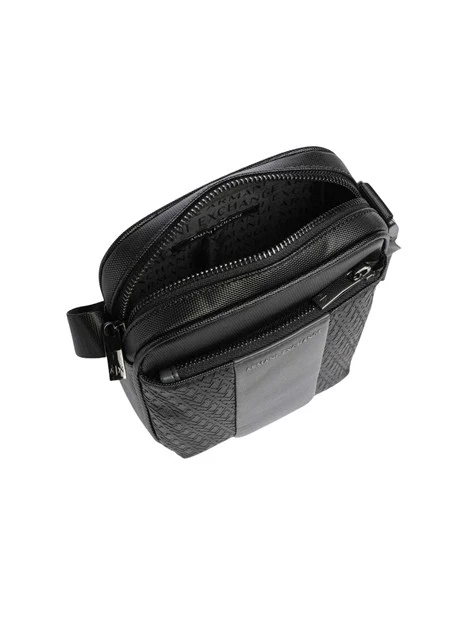 BORSA A TRACOLLA CON PANNELLI LOGATI UOMO NERO