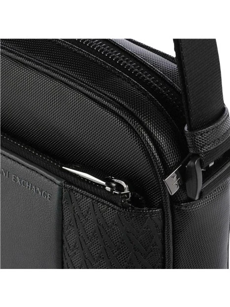BORSA A TRACOLLA CON PANNELLI LOGATI UOMO NERO