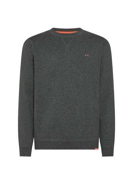 MAGLIA GIROCOLLO IN LANA E COTONE UOMO GRIGIO