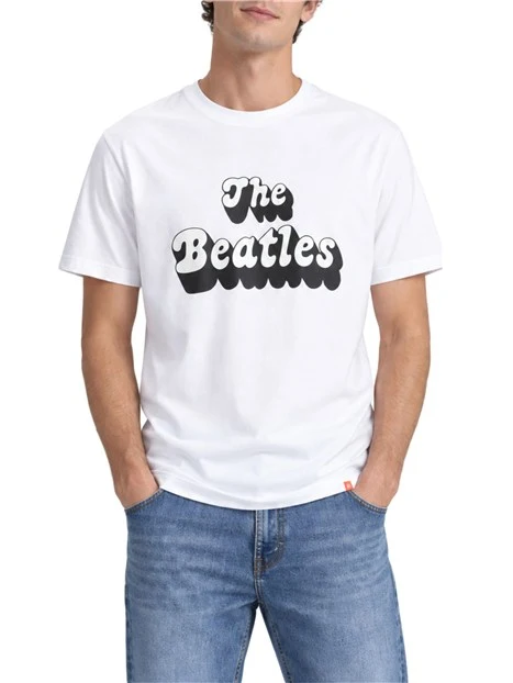 T-SHIRT MANICA CORTA CON STAMPA UOMO BIANCO