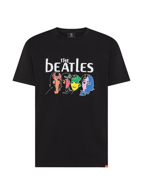 T-SHIRT MANICA CORTA CON STAMPA UOMO NERO
