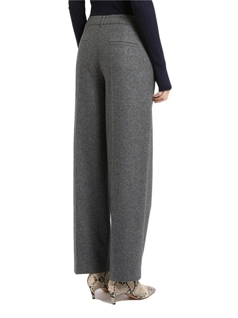 PANTALONI PALAZZO IN TWEED DI LANA E SETA DONNA GRIGIO
