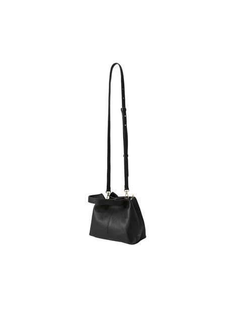 BORSA SHOPPING IN PELLE MARTELLATA CON ASTUCCIO DONNA NERO