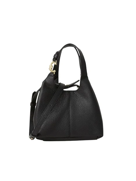 BORSA SHOPPING IN PELLE MARTELLATA CON ASTUCCIO DONNA NERO