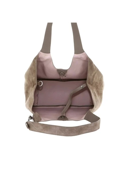 BORSA SHOPPING IN CAMOSCIO CON ASTUCCIO DONNA TORTORA