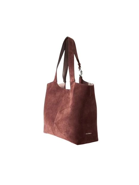 BORSA SHOPPING IN CAMOSCIO CON ASTUCCIO DONNA MARRONE