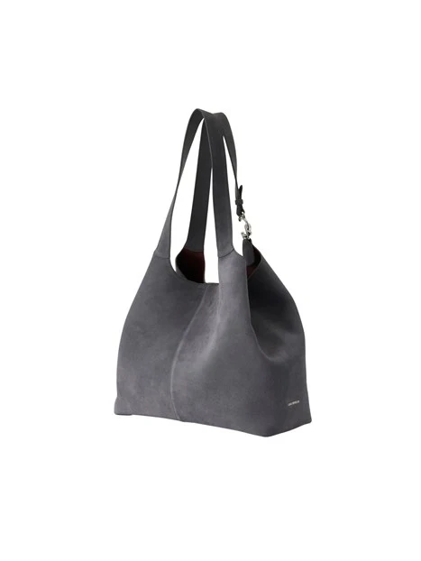 BORSA SHOPPING IN CAMOSCIO CON ASTUCCIO DONNA ANTRACITE