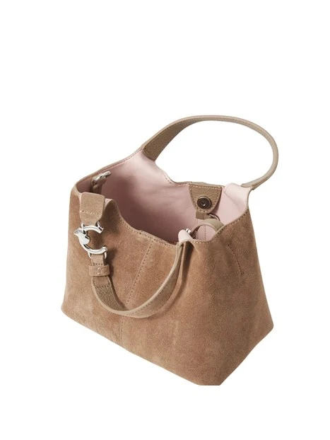 BORSA A MANO IN CAMOSCIO CON ASTUCCIO DONNA TORTORA
