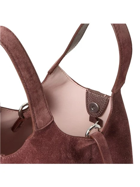 BORSA A MANO IN CAMOSCIO CON ASTUCCIO DONNA MARRONE