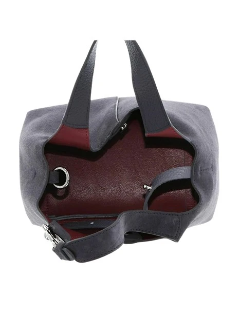 BORSA A MANO IN CAMOSCIO CON ASTUCCIO DONNA ANTRACITE