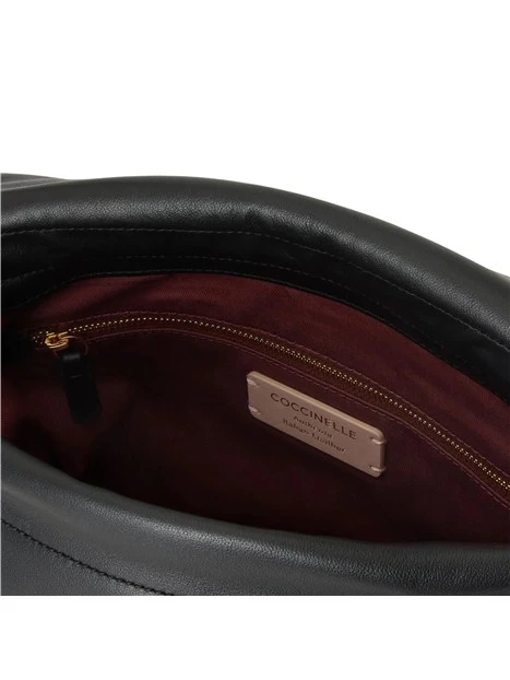 BORSA A TRACOLLA IN PELLE CON PATTINA DONNA NERO
