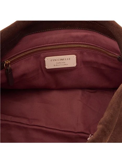 BORSA A SPALLA IN CAMOSCIO CON COULISSE DONNA MARRONE