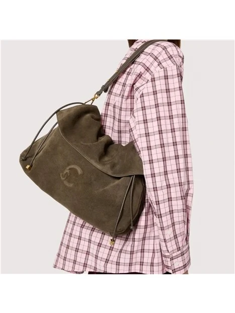 BORSA A SPALLA CON COULISSE DONNA MARRONE