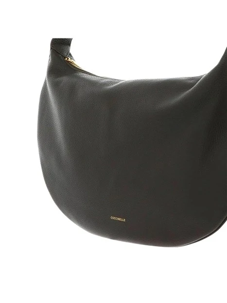 BORSA A SPALLA IN PELLE CON COULISSE LATERALE DONNA MARRONE