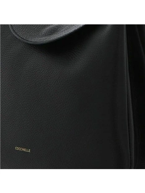 BORSA A SPALLA IN PELLE CON MANICO INTRECCIATO DONNA NERO