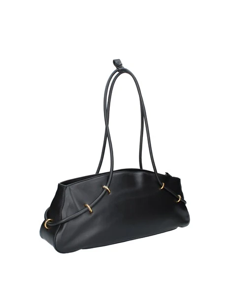 BORSA A SPALLA ALLUNGATA CON MANICI SOTTILI DONNA NERO