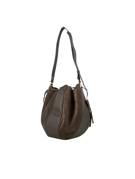 BORSA A SPALLA IN CAMOSCIO CON ASTUCCIO DONNA MARRONE