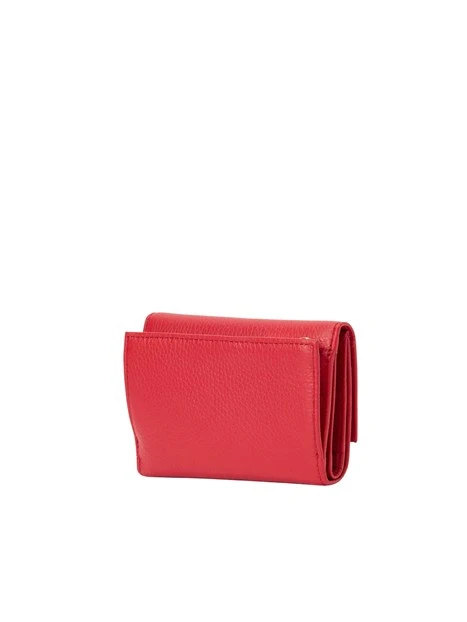 PORTAFOGLIO IN PELLE CON PATTINA DONNA ROSSO