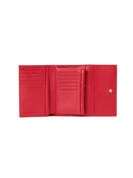 PORTAFOGLIO IN PELLE CON PATTINA DONNA ROSSO