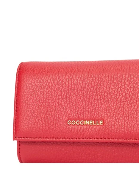 PORTAFOGLIO IN PELLE CON PATTINA DONNA ROSSO