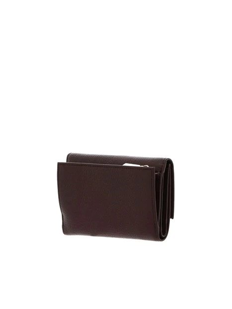 PORTAFOGLIO IN PELLE CON PATTINA DONNA MARRONE