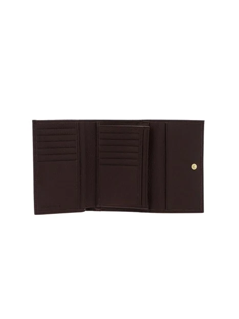 PORTAFOGLIO IN PELLE CON PATTINA DONNA MARRONE