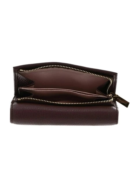 PORTAFOGLIO IN PELLE CON PATTINA DONNA MARRONE