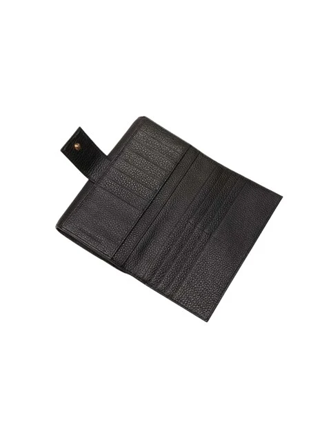 PORTAFOGLIO IN PELLE CON PORTACARTE ESTERNO DONNA NERO