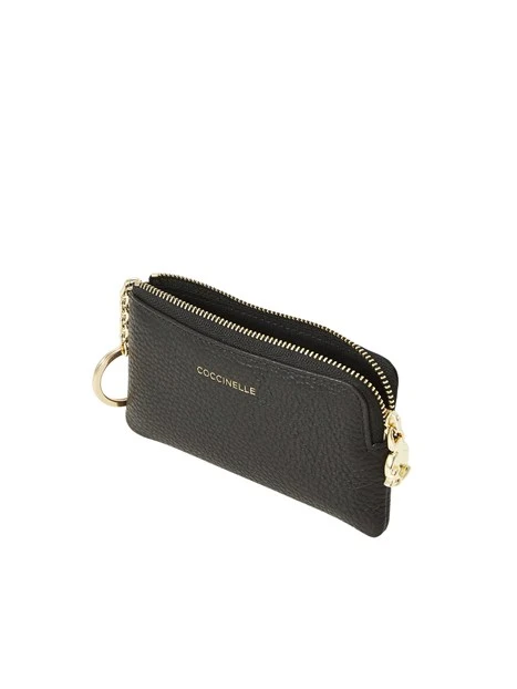 PORTAFOGLIO IN PELLE CON PORTACHIAVI DONNA NERO
