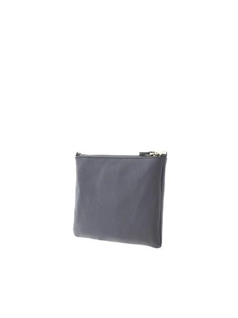 BORSA A TRACOLLA IN PELLE MARTELLATA CON ZIP DONNA ANTRACITE