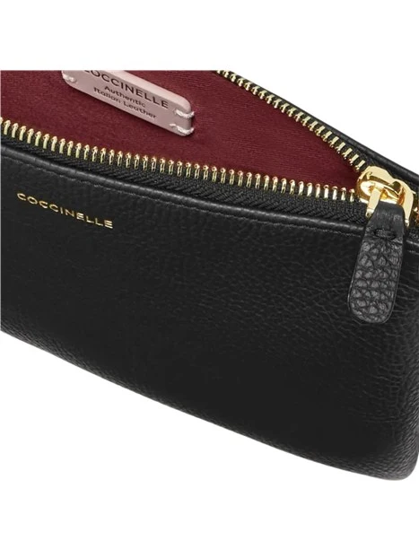 BORSA A TRACOLLA IN PELLE CON ZIP DONNA NERO