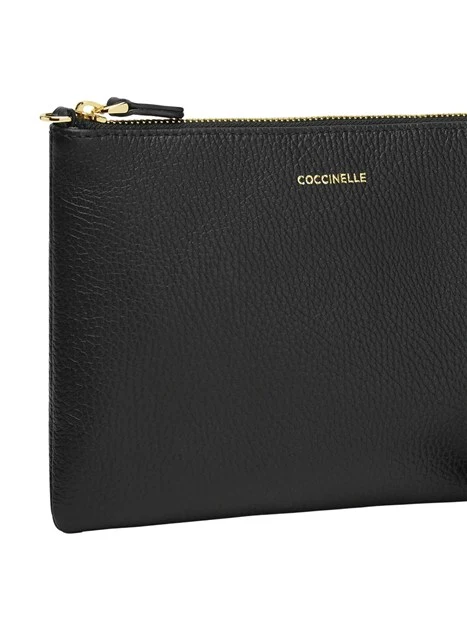 BORSA A TRACOLLA IN PELLE CON ZIP DONNA NERO