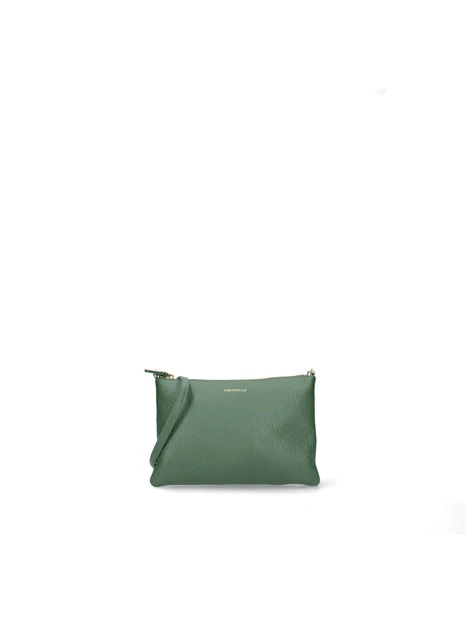 BORSA A TRACOLLA POCHETTE IN PELLE MARTELLATA DONNA VERDE