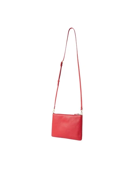 BORSA A TRACOLLA COMPATTA IN PELLE CON ZIP DONNA ROSSO