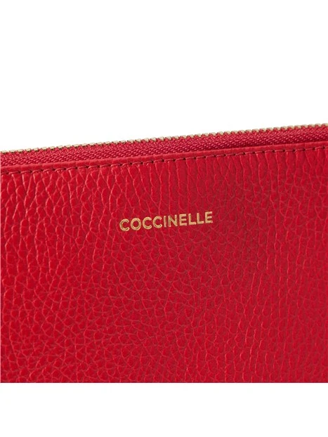 BORSA A TRACOLLA COMPATTA IN PELLE CON ZIP DONNA ROSSO