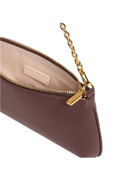 BORSA A SPALLA IN PELLE CON CATENA DONNA MARRONE