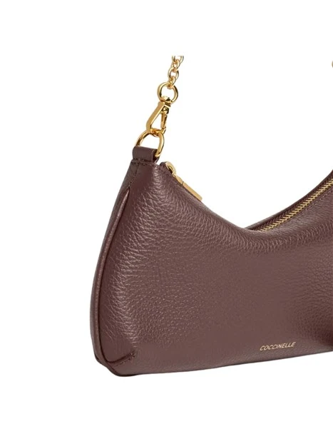 BORSA A SPALLA IN PELLE CON CATENA DONNA MARRONE