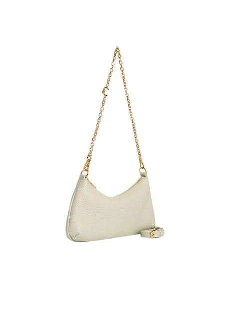 BORSA A SPALLA IN PELLE CON CATENA DONNA AVORIO